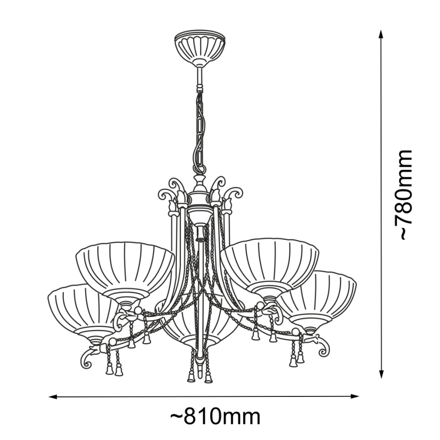 Amplex - Lampadario su catena 5xE27/10W/230V