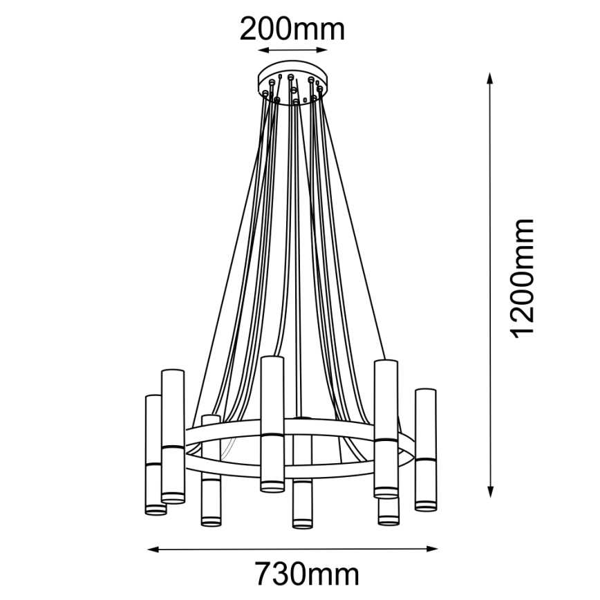 Amplex - Lampadario su corda 6xGU10/15W/230V