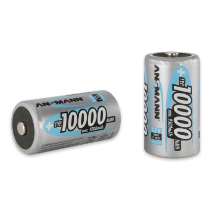 Ansmann 06549 Mono D - 2pz batterie ricaricabili D NiMH/1,2V/1000mAh