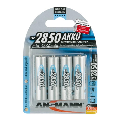 Ansmann 07522 Mignon AA - 4pz batterie ricaricabili NiMH/1,2V/2850mAh