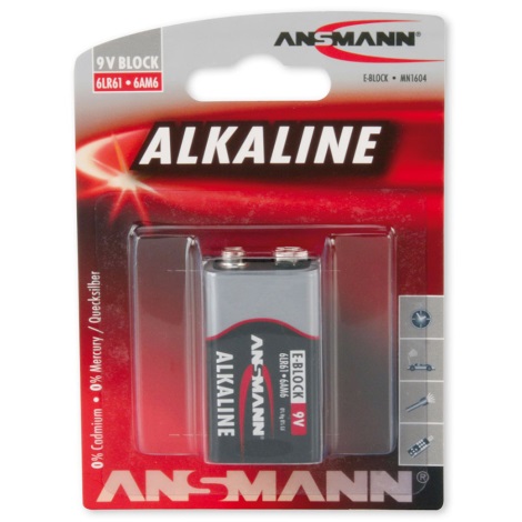 Ansmann 09887 6LR61 9V Block RED - batterie alcaline 9V