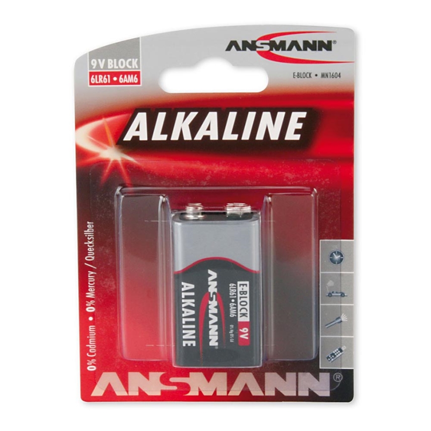 Ansmann 09887 6LR61 9V Block RED - batterie alcaline 9V