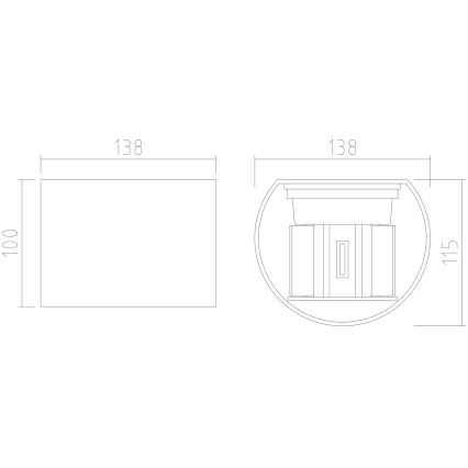 APLED - Applique a LED da esterno OVAL 2xLED/3W/230V IP65