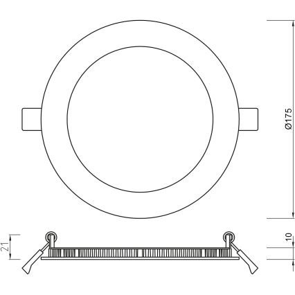 APLED - Lampada LED da incasso per bagni RONDO LED/12W/230V IP54 175 mm