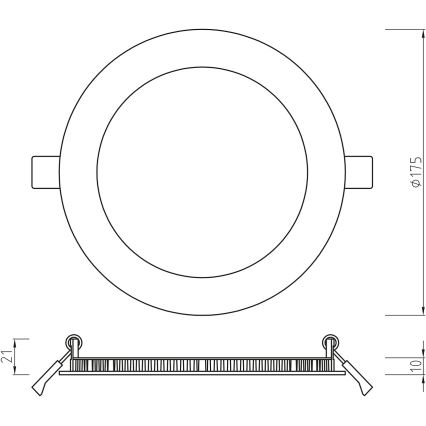 APLED - Lampada LED da incasso per bagni RONDO LED/12W/230V IP54 175 mm