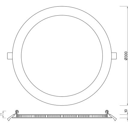 APLED - Lampada LED da incasso per bagni RONDO LED/24W/230V IP41 300 mm