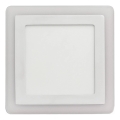APLED - Lampada LED da incasso per bagni SQUARE DUO LED/4W + LED/12W/230V IP41 3000/4000K 19,5x19,5 cm bianco