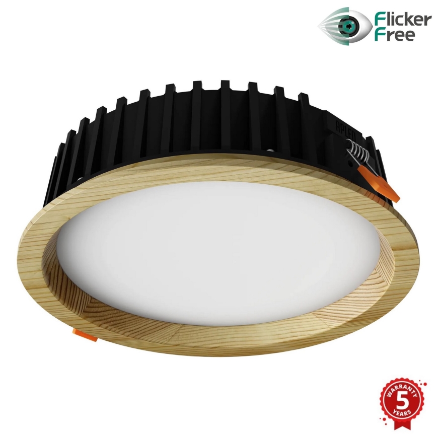 APLED - Lampada LED da incasso RONDO WOODLINE LED/12W/230V 3000K diametro 20 cm pino legno solido