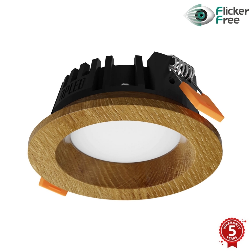 APLED - Lampada LED da incasso RONDO WOODLINE LED/3W/230V 3000K diametro 9 cm quercia legno solido