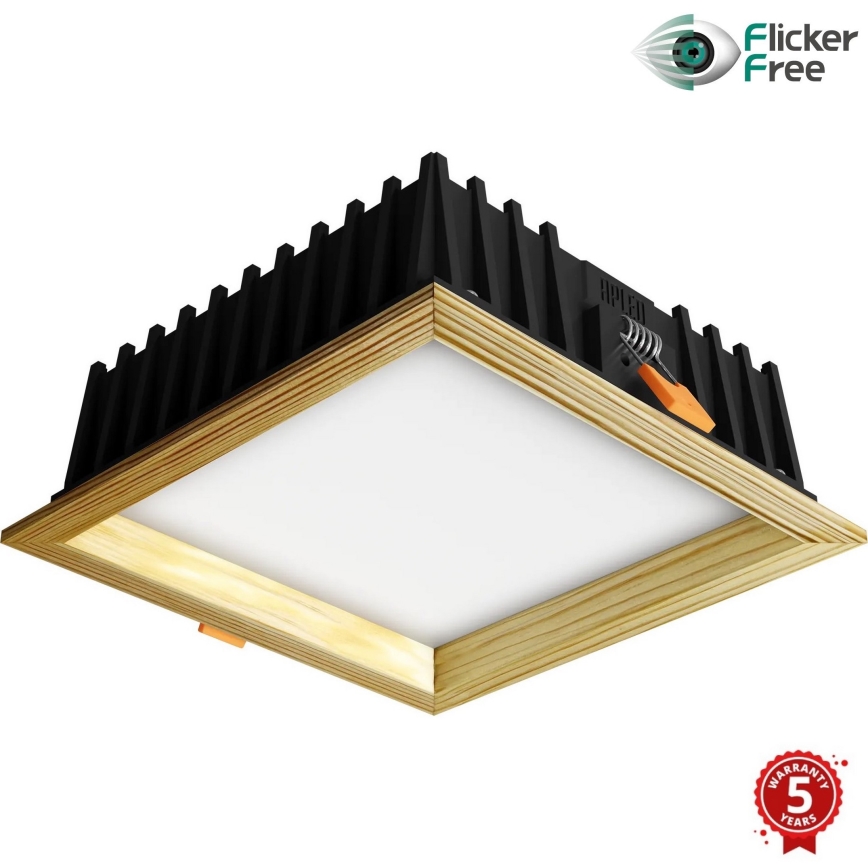 APLED - Lampada LED da incasso SQUARE WOODLINE LED/12W/230V 3000K 17x17 cm pino legno solido