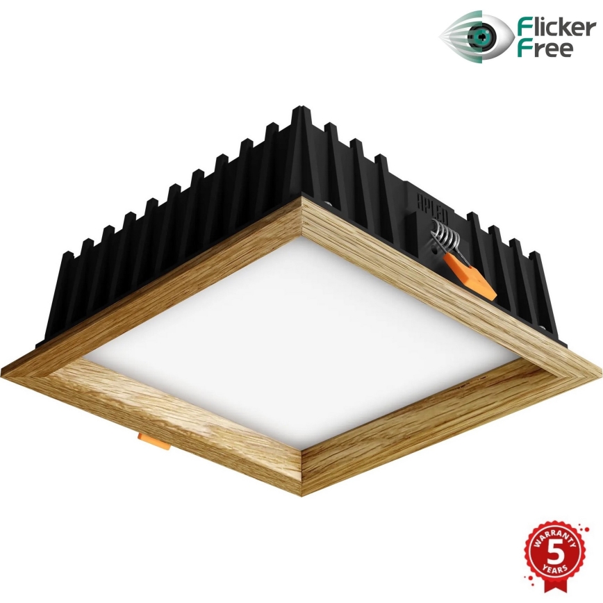 APLED - Lampada LED da incasso SQUARE WOODLINE LED/12W/230V 3000K 17x17 cm quercia legno solido