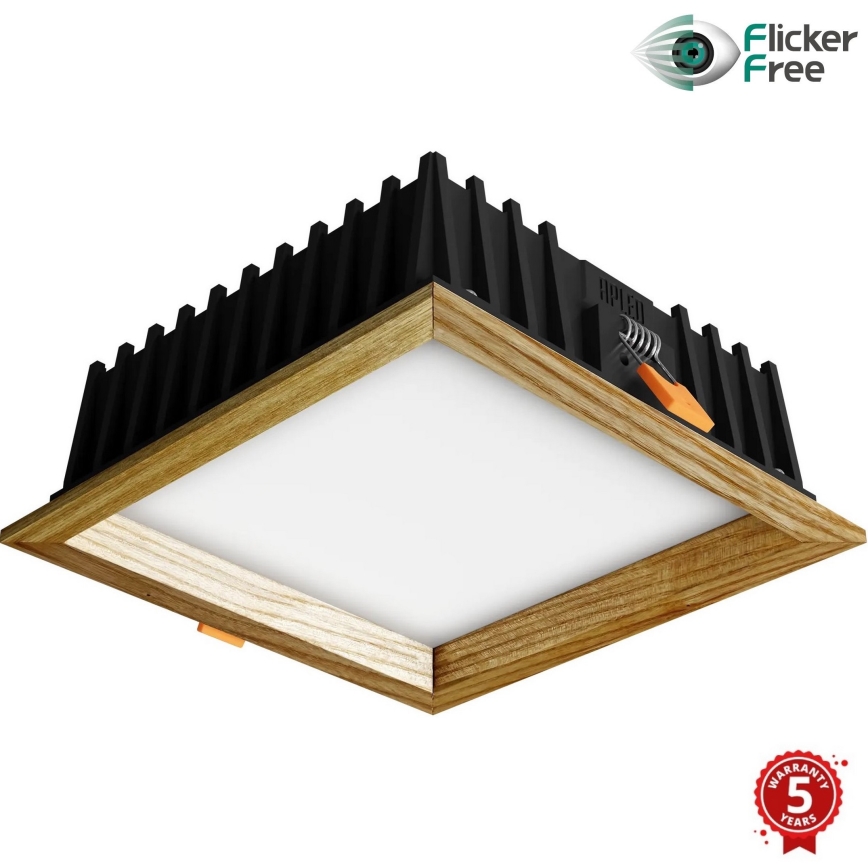 APLED - Lampada LED da incasso SQUARE WOODLINE LED/12W/230V 4000K 17x17 cm cenere legno solido