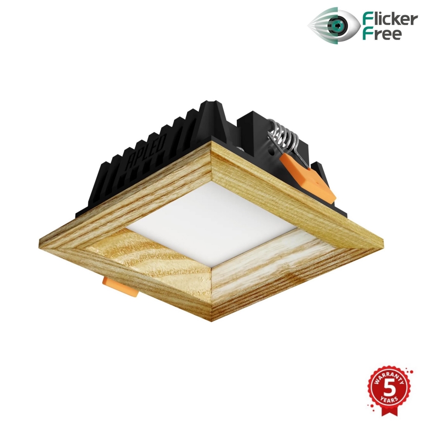 APLED - Lampada LED da incasso SQUARE WOODLINE LED/3W/230V 3000K 9x9 cm cenere legno solido