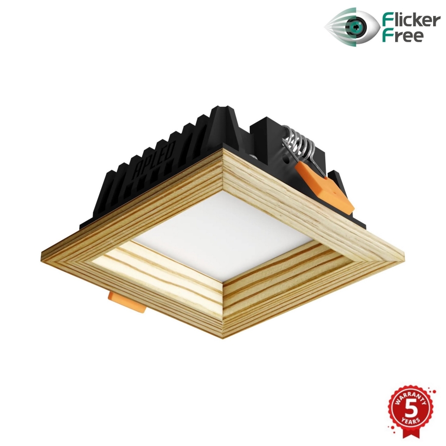 APLED - Lampada LED da incasso SQUARE WOODLINE LED/3W/230V 3000K 9x9 cm pino legno solido