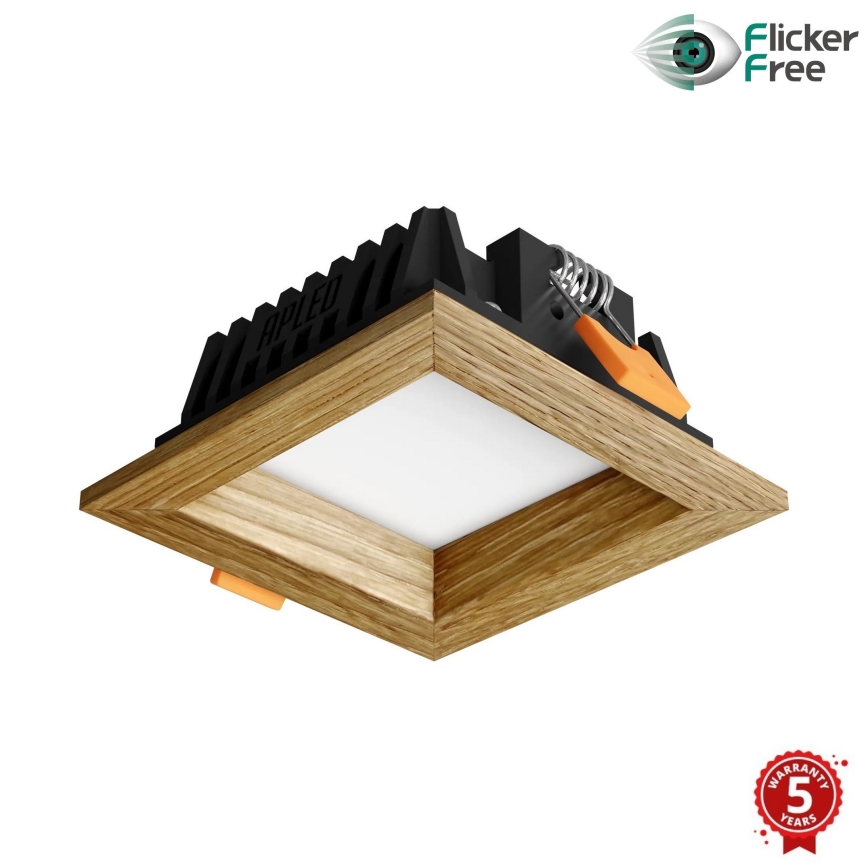 APLED - Lampada LED da incasso SQUARE WOODLINE LED/3W/230V 3000K 9x9 cm quercia legno solido