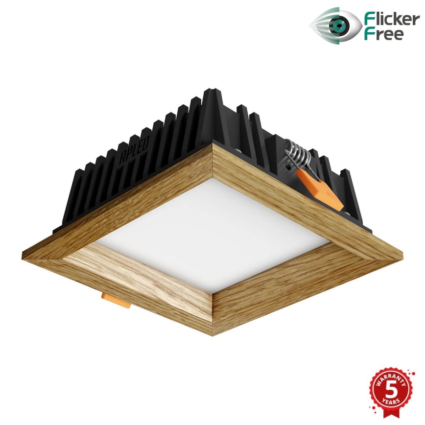 APLED - Lampada LED da incasso SQUARE WOODLINE LED/6W/230V 3000K 12x12 cm quercia legno solido