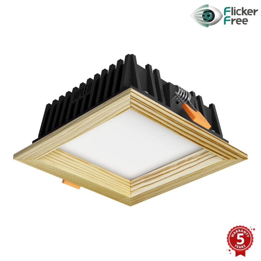 APLED - Lampada LED da incasso SQUARE WOODLINE LED/6W/230V 4000K 12x12 cm pino legno solido