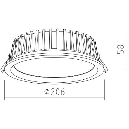 APLED - Lampada LED da incasso RONDO WOODLINE LED/12W/230V 3000K diametro 20 cm cenere legno solido