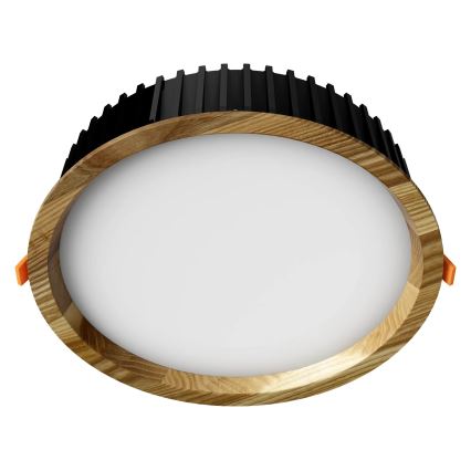 APLED - Lampada LED da incasso RONDO WOODLINE LED/18W/230V 3000K diametro 26 cm cenere legno solido