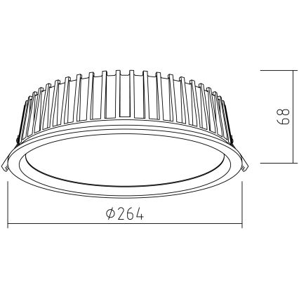 APLED - Lampada LED da incasso RONDO WOODLINE LED/18W/230V 3000K diametro 26 cm cenere legno solido