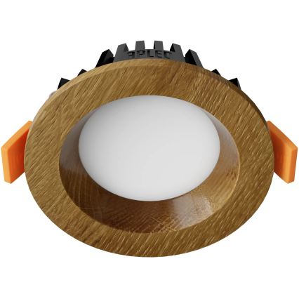 APLED - Lampada LED da incasso RONDO WOODLINE LED/3W/230V 3000K diametro 9 cm quercia legno solido