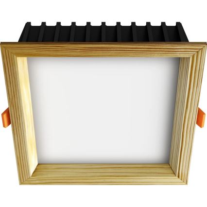 APLED - Lampada LED da incasso SQUARE WOODLINE LED/12W/230V 3000K 17x17 cm pino legno solido