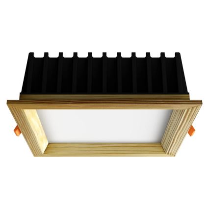 APLED - Lampada LED da incasso SQUARE WOODLINE LED/12W/230V 3000K 17x17 cm pino legno solido