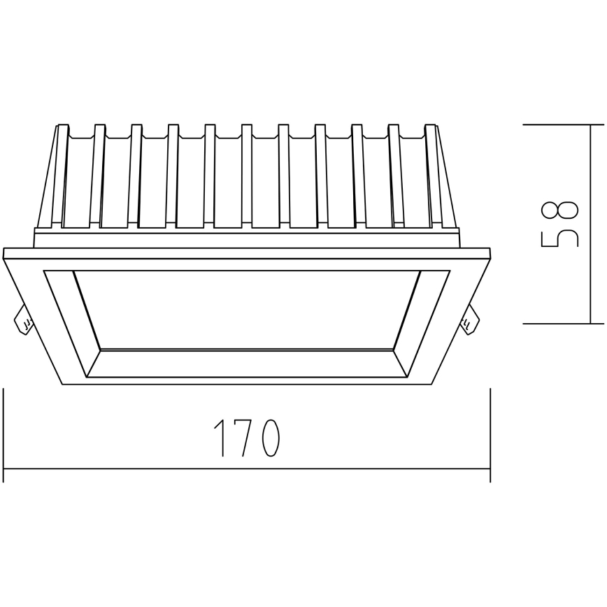 APLED - Lampada LED da incasso SQUARE WOODLINE LED/12W/230V 3000K 17x17 cm pino legno solido