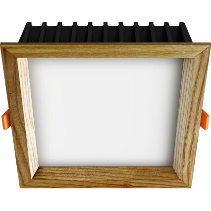 APLED - Lampada LED da incasso SQUARE WOODLINE LED/12W/230V 4000K 17x17 cm cenere legno solido