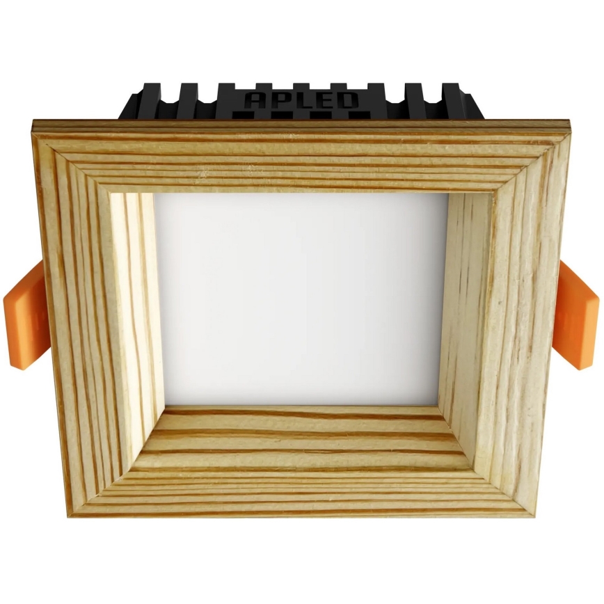 APLED - Lampada LED da incasso SQUARE WOODLINE LED/3W/230V 3000K 9x9 cm pino legno solido