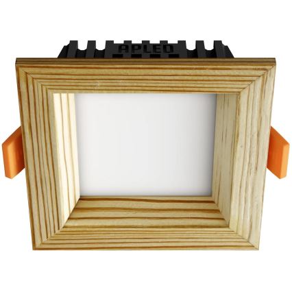 APLED - Lampada LED da incasso SQUARE WOODLINE LED/3W/230V 4000K 9x9 cm pino legno solido