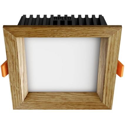 APLED - Lampada LED da incasso SQUARE WOODLINE LED/6W/230V 3000K 12x12 cm quercia legno solido