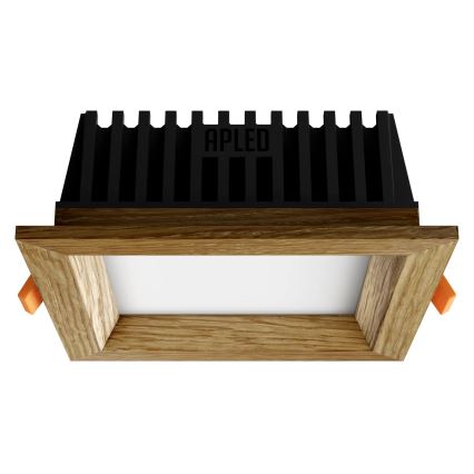 APLED - Lampada LED da incasso SQUARE WOODLINE LED/6W/230V 3000K 12x12 cm quercia legno solido