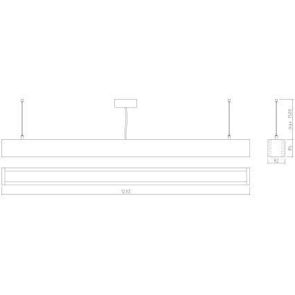 APLED - Lampadario su filo LED LOOK LED/36W/230V 4000K 120 cm quercia