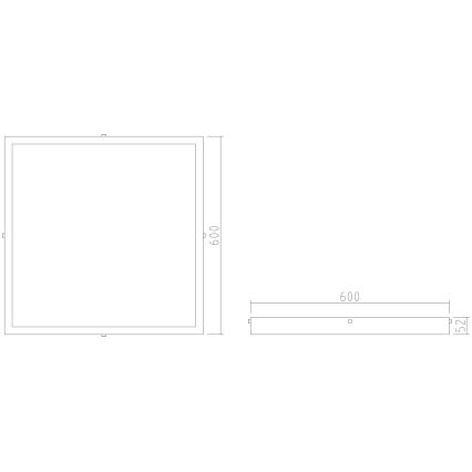 APLED - LED Surface-mounted panel QUADRA LED/40W/230V 4000K 60x60cm IP41