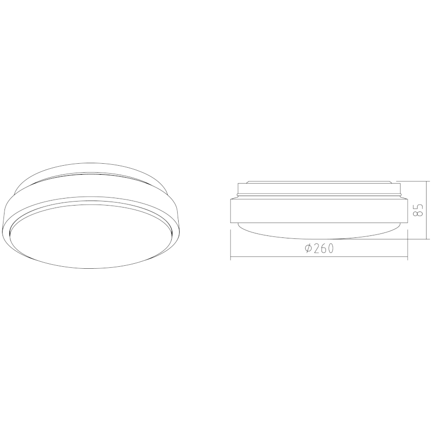 APLED - Plafoniera LED LENS PP TRICOLOR LED/12W/230V IP41 2700 - 6500K 825lm
