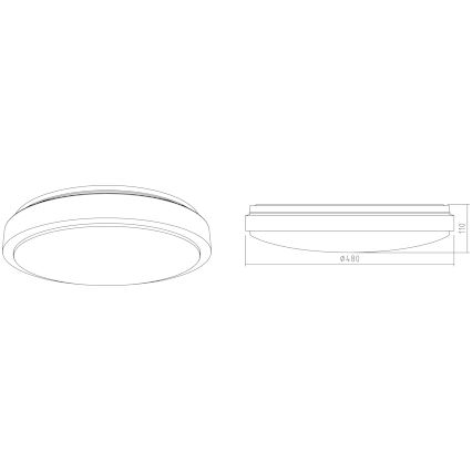 APLED - Plafoniera LED LENS PP TRICOLOR LED/36W/230V IP41 2700 - 6500K 2520lm