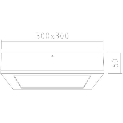 APLED - Plafoniera LED QUADRA LED/24W/230V quercia
