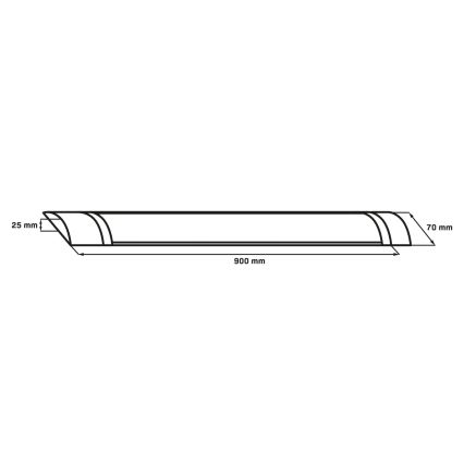 Apparecchio fluorescente LED/30W/230V 4000K 90 cm nero