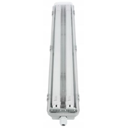 Apparecchio fluorescente tecnico LED T8, 2x G13, 10W, 230V, 6000K, 60 cm, IP65, bianco