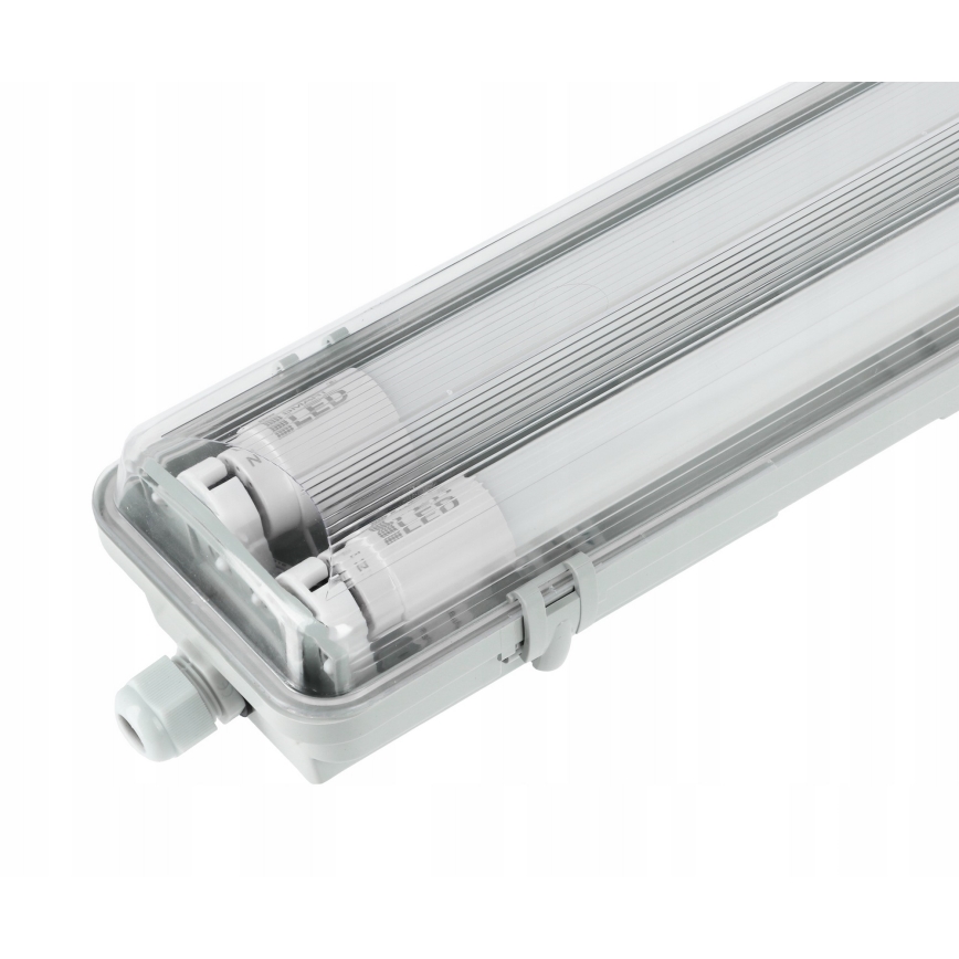 Apparecchio fluorescente tecnico LED T8, 2x G13, 10W, 230V, 6000K, 60 cm, IP65, bianco