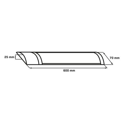 Apparecchio fluorescente tubolare a LED LED/18W/230V 4000K 60 cm nero