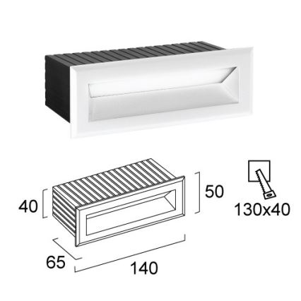Apparecchio LED da incasso per esterni FLIK LED/3W/230V IP65 bianco