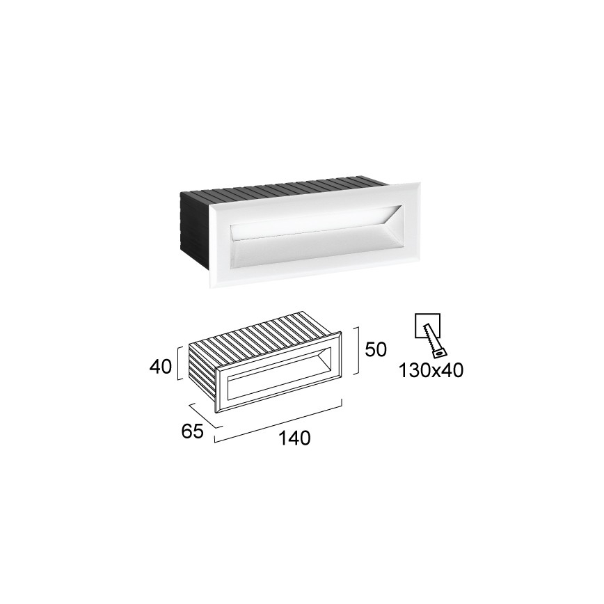 Apparecchio LED da incasso per esterni FLIK LED/3W/230V IP65 bianco
