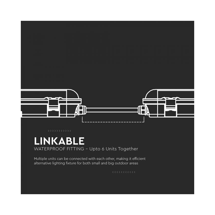 Apparecchio fluorescente tecnico a LED con modulo di emergenza LED/48W/230V 6500K IP65 2200 mAh 150 cm
