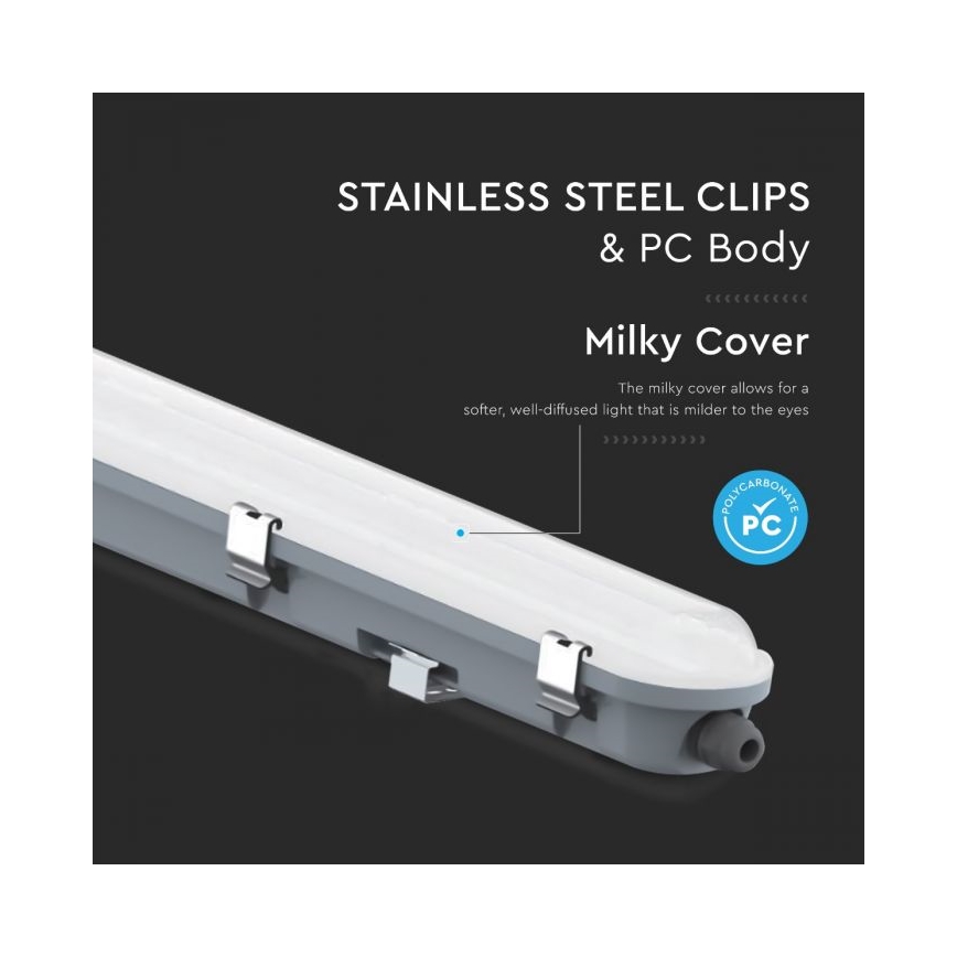 Apparecchio fluorescente tecnico a LED con modulo di emergenza LED/48W/230V 6500K IP65 2200 mAh 150 cm