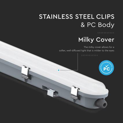 Corpo illuminante fluorescente tecnico a LED con sensore di movimento e crepuscolare LED/48W/230V IP65 6500K 150 cm