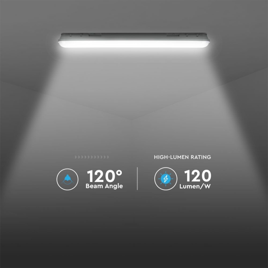 Corpo illuminante LED tecnico tipo fluorescente con sensore di movimento e crepuscolare LED/36W/230V 4000K IP65 120 cm