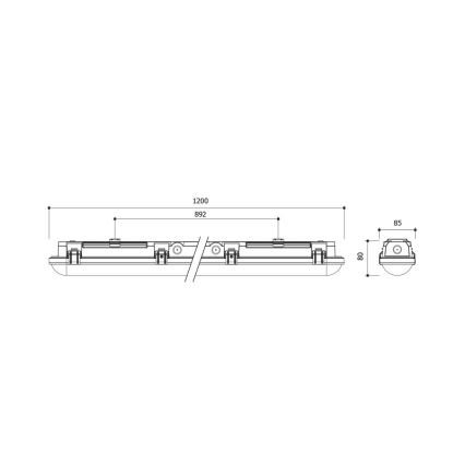Apparecchio tecnico dimmerabile a LED/24/30/35/40W/230V IP66 120 cm