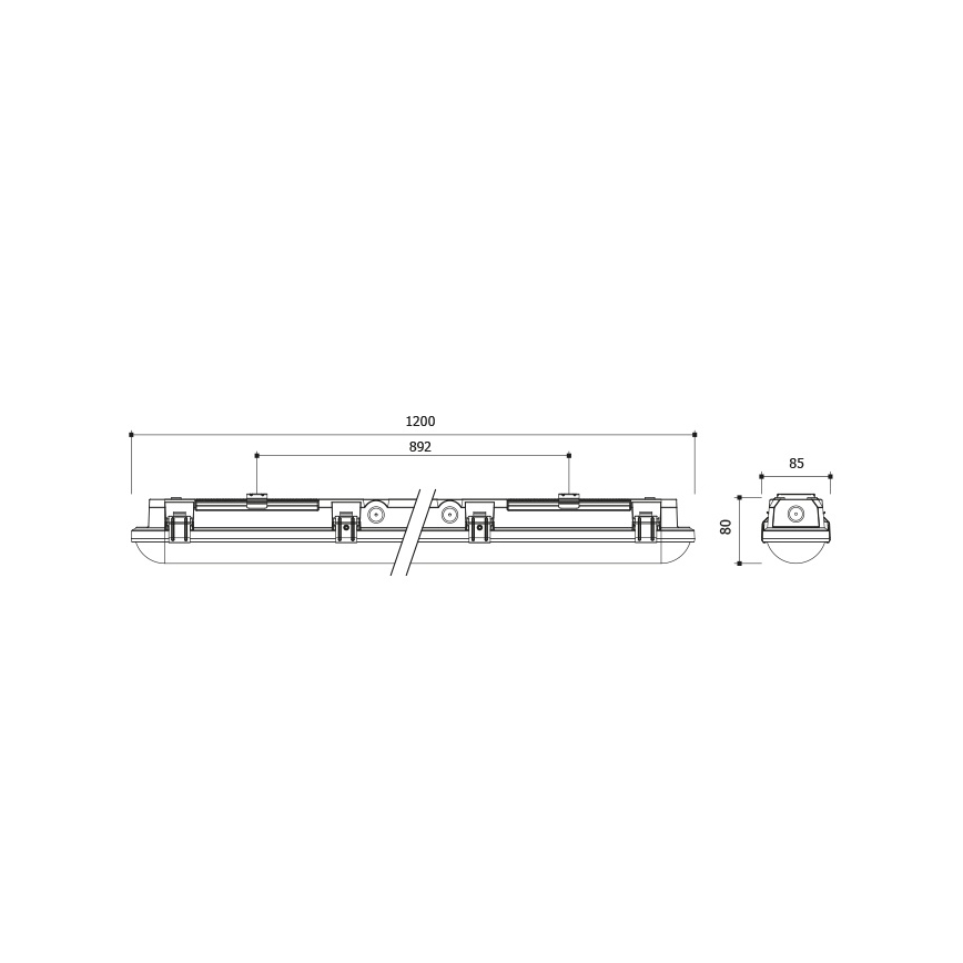 Apparecchio tecnico dimmerabile a LED/24/30/35/40W/230V IP66 120 cm